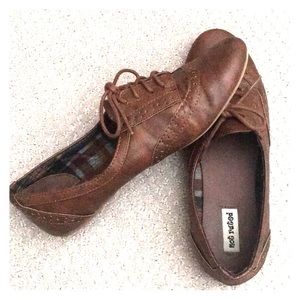Brown ankle loafers